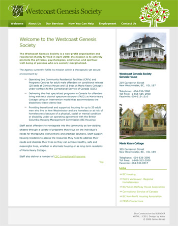westcoastgenesissociety.ca - Highly customized template for a budget concious non-profit society